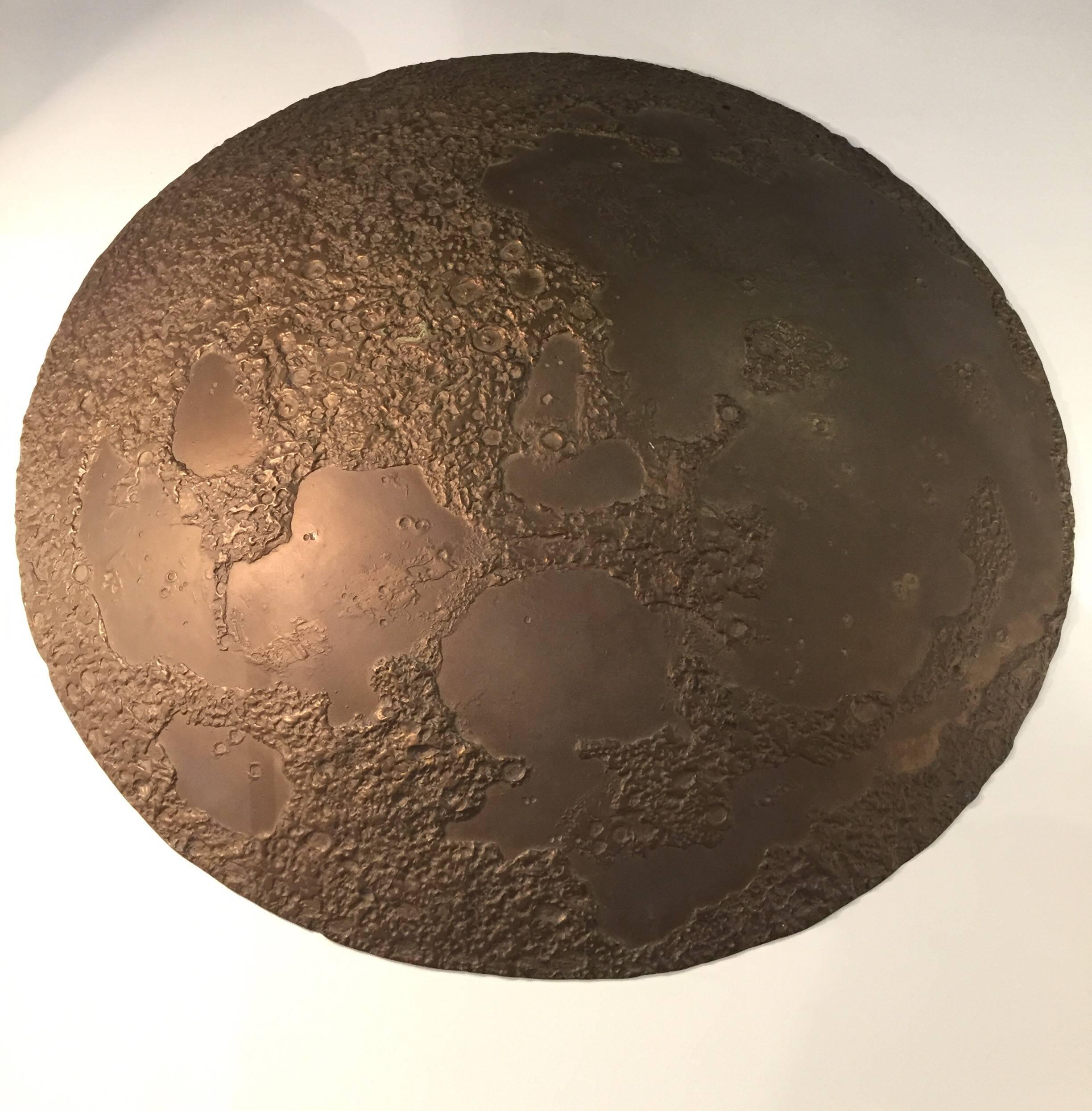 Large Bronze Moon Wall Mounted Sculpture For Sale 10