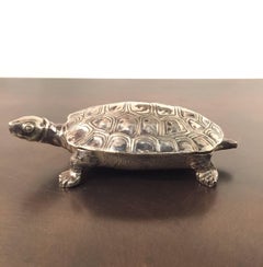 1970s Silver-Plated Turtle Box