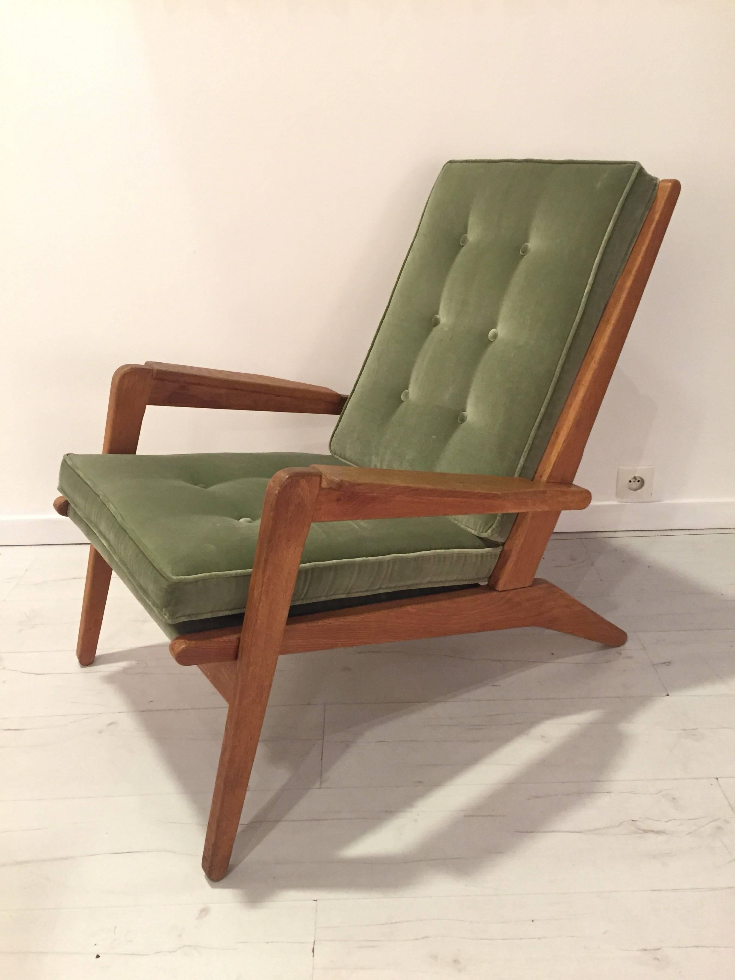Wood Pair of 1950s Armchairs by Pierre Guariche
