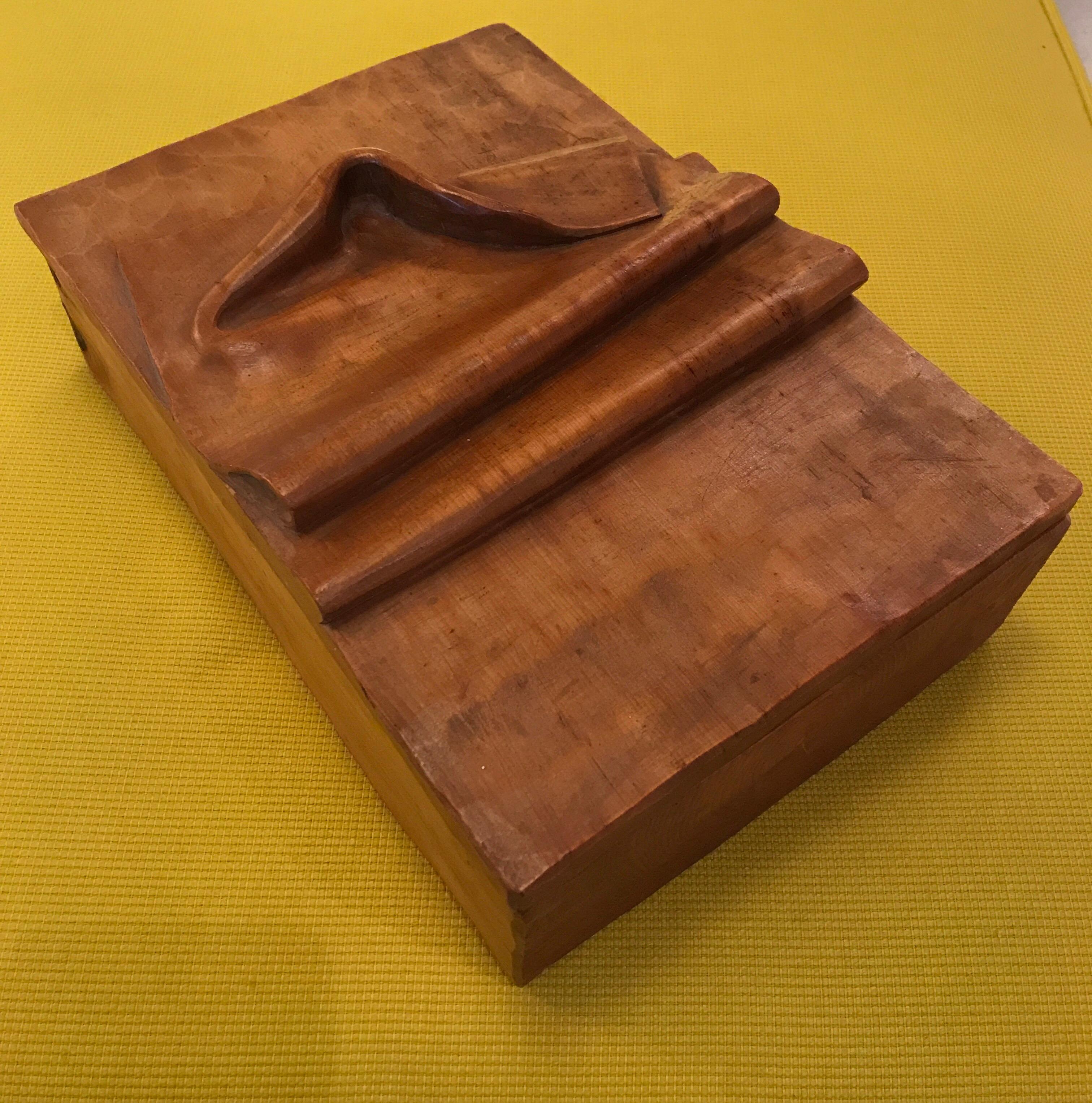 Italian 1970s Hand Craft Wood Box For Sale