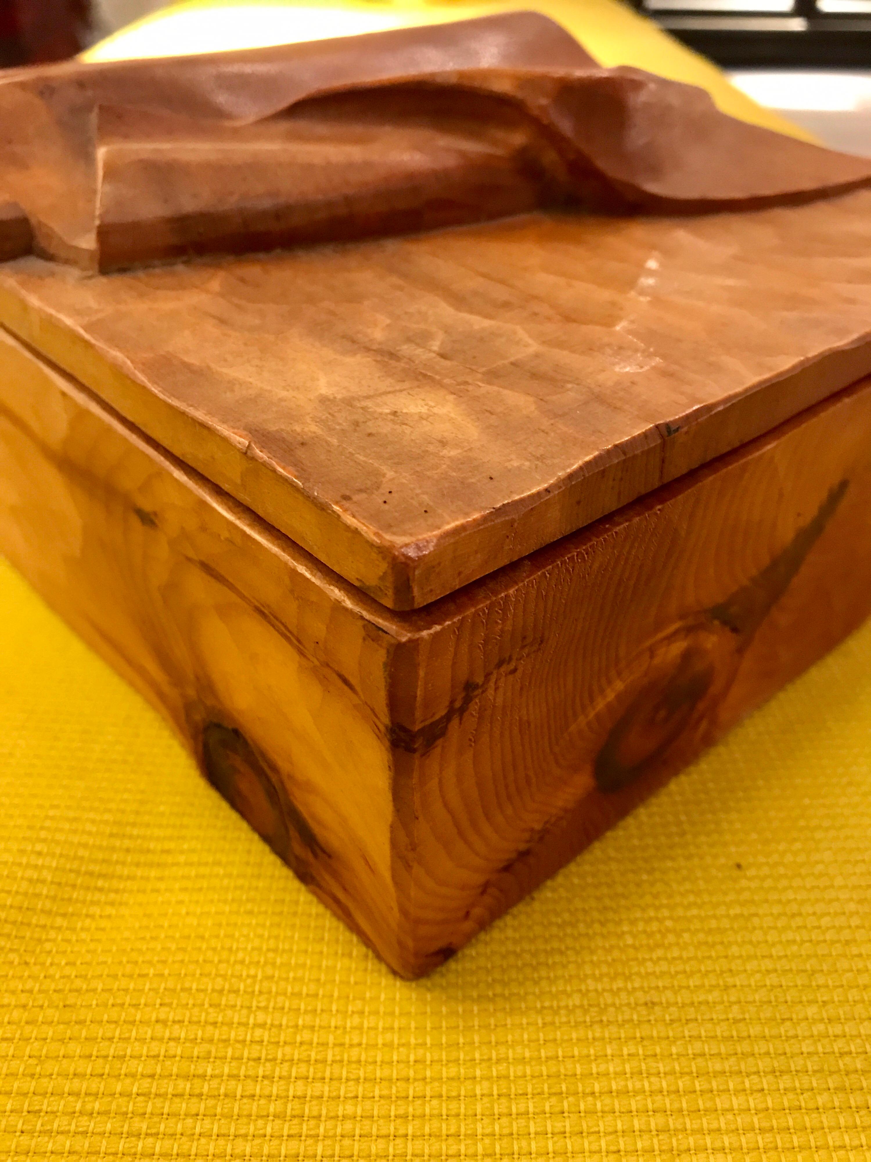 1970s Hand Craft Wood Box In Good Condition For Sale In Saint-Ouen, FR