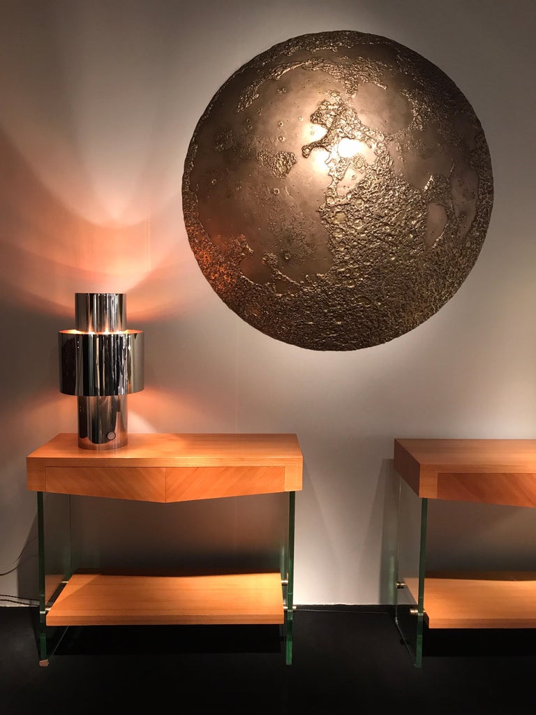 Large Bronze Moon Wall Mounted Sculpture For Sale at 1stDibs