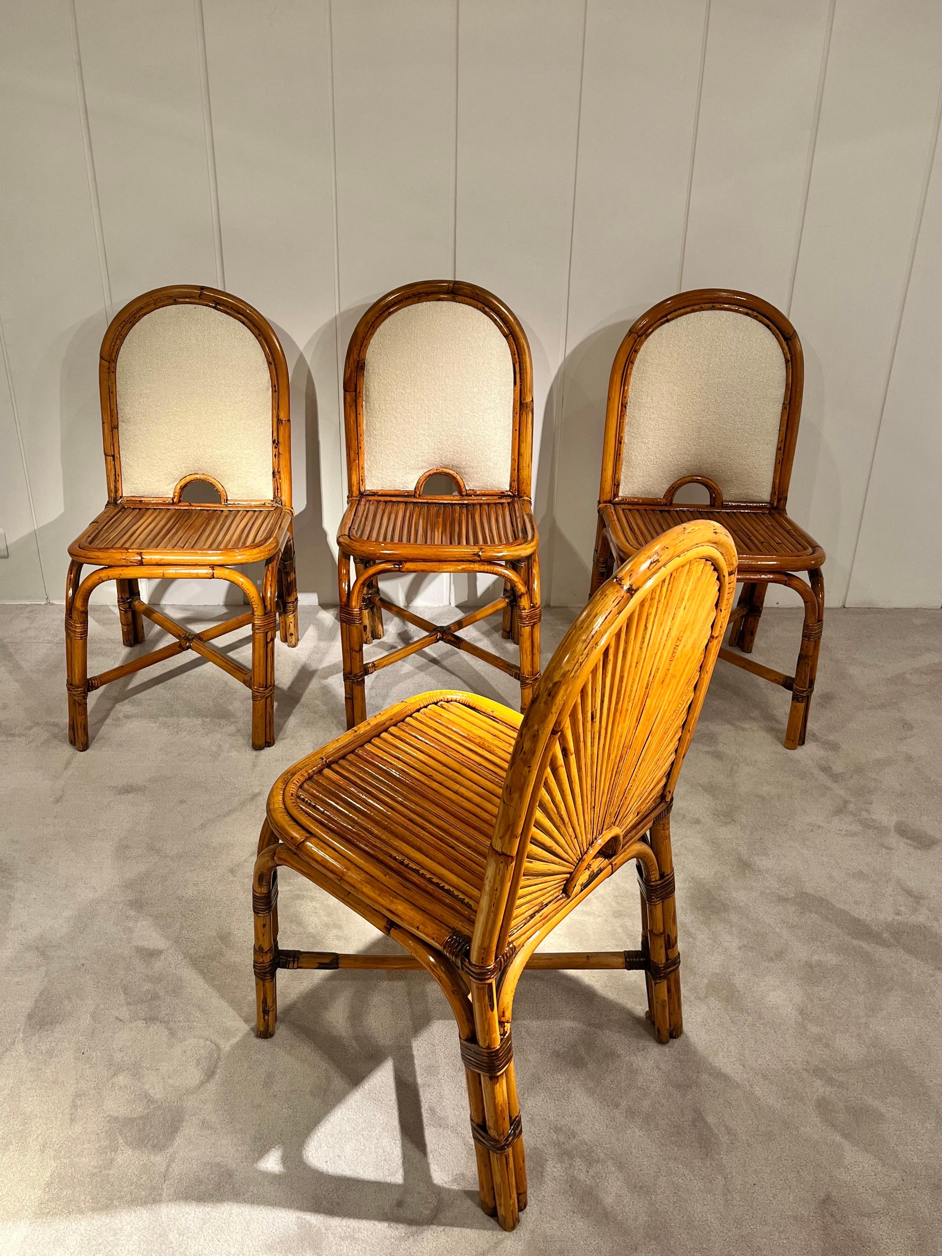 Set of 6  Rattan Chairs By Gabriella Crespi 12