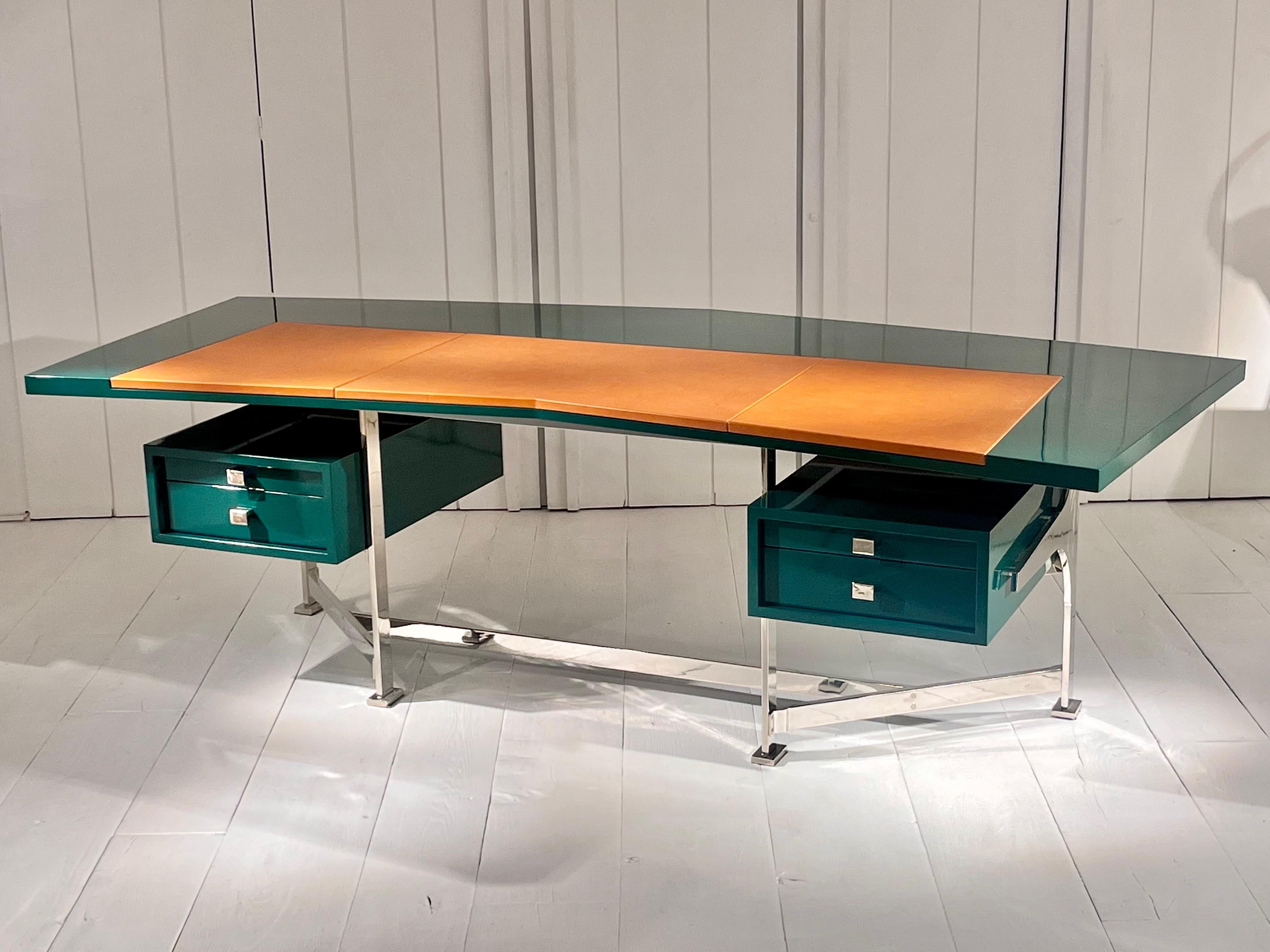 Mid-Century Modern 1960s Desk by Maison Leleu  For Sale