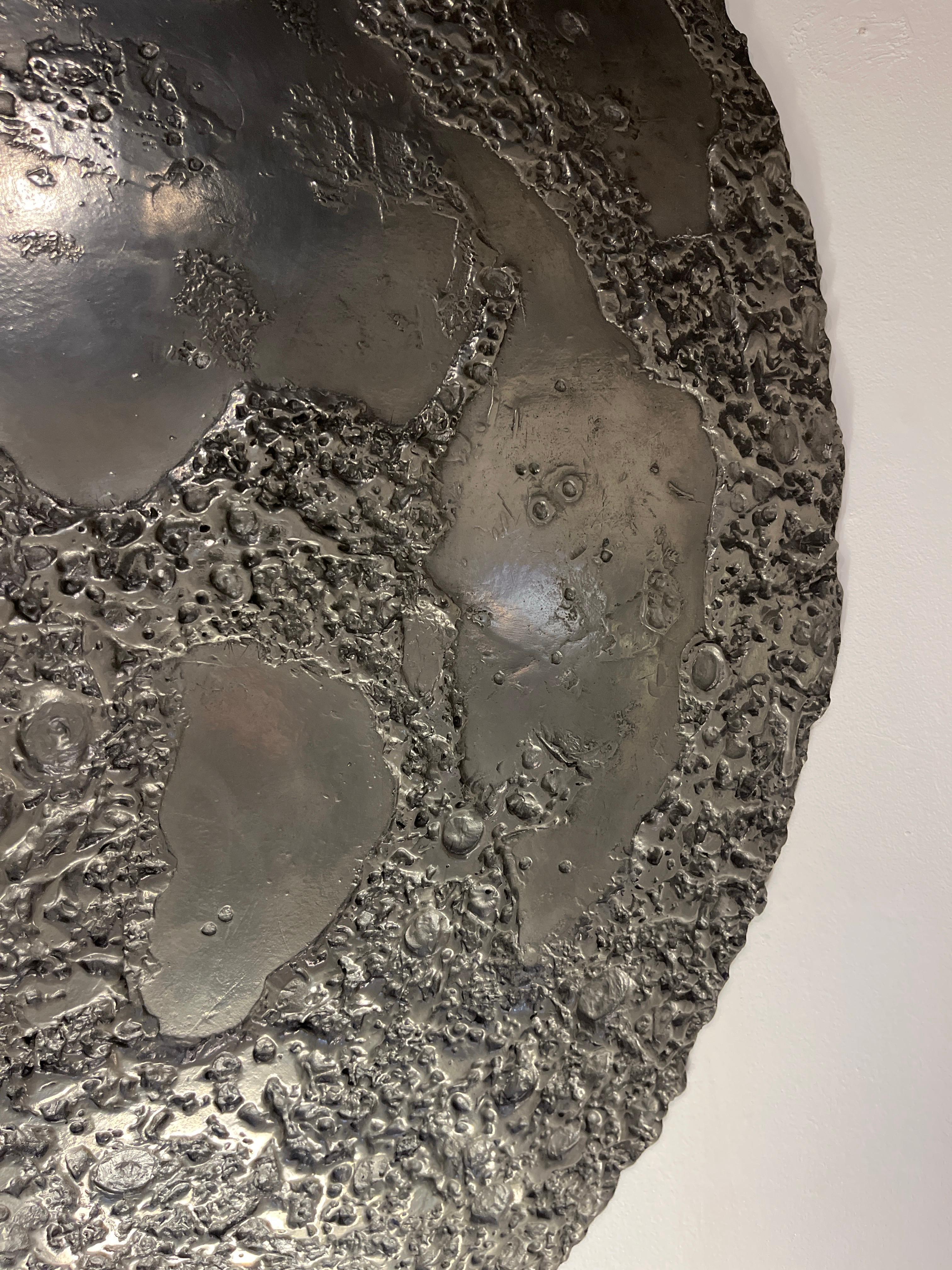 Silver moon wall-mounted sculpture For Sale 1