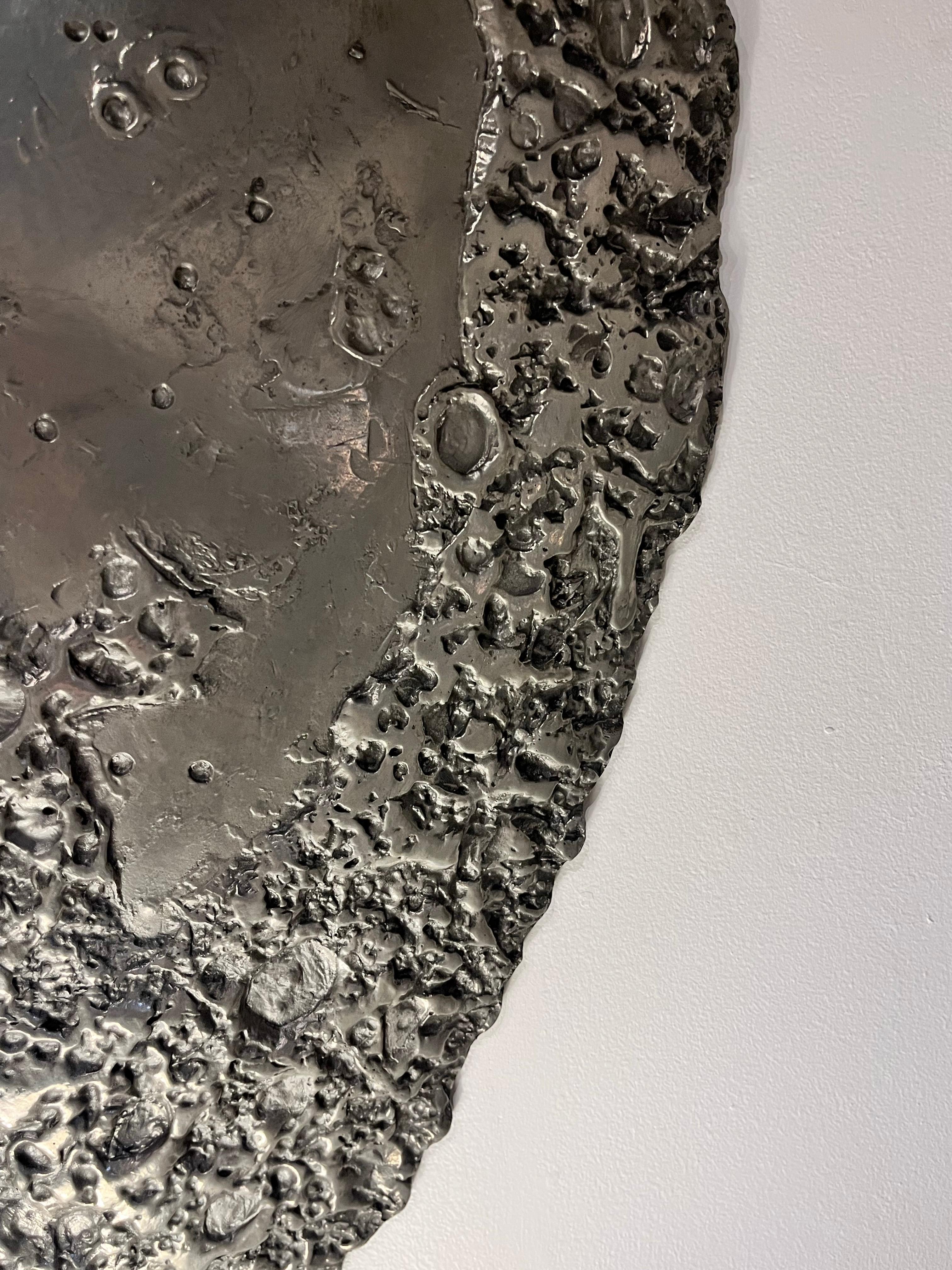 Silver moon wall-mounted sculpture For Sale 4