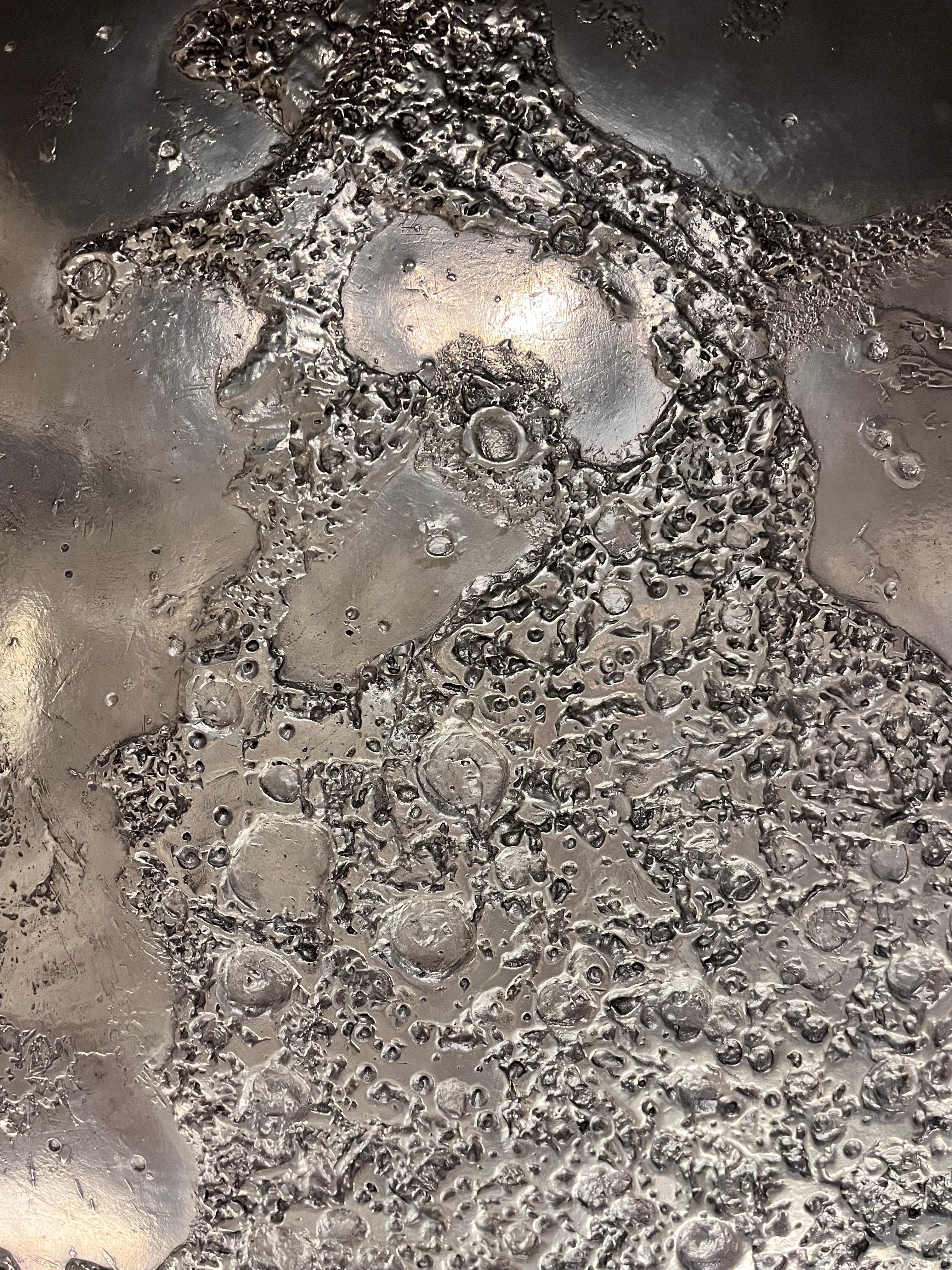 Silver moon wall-mounted sculpture For Sale 5
