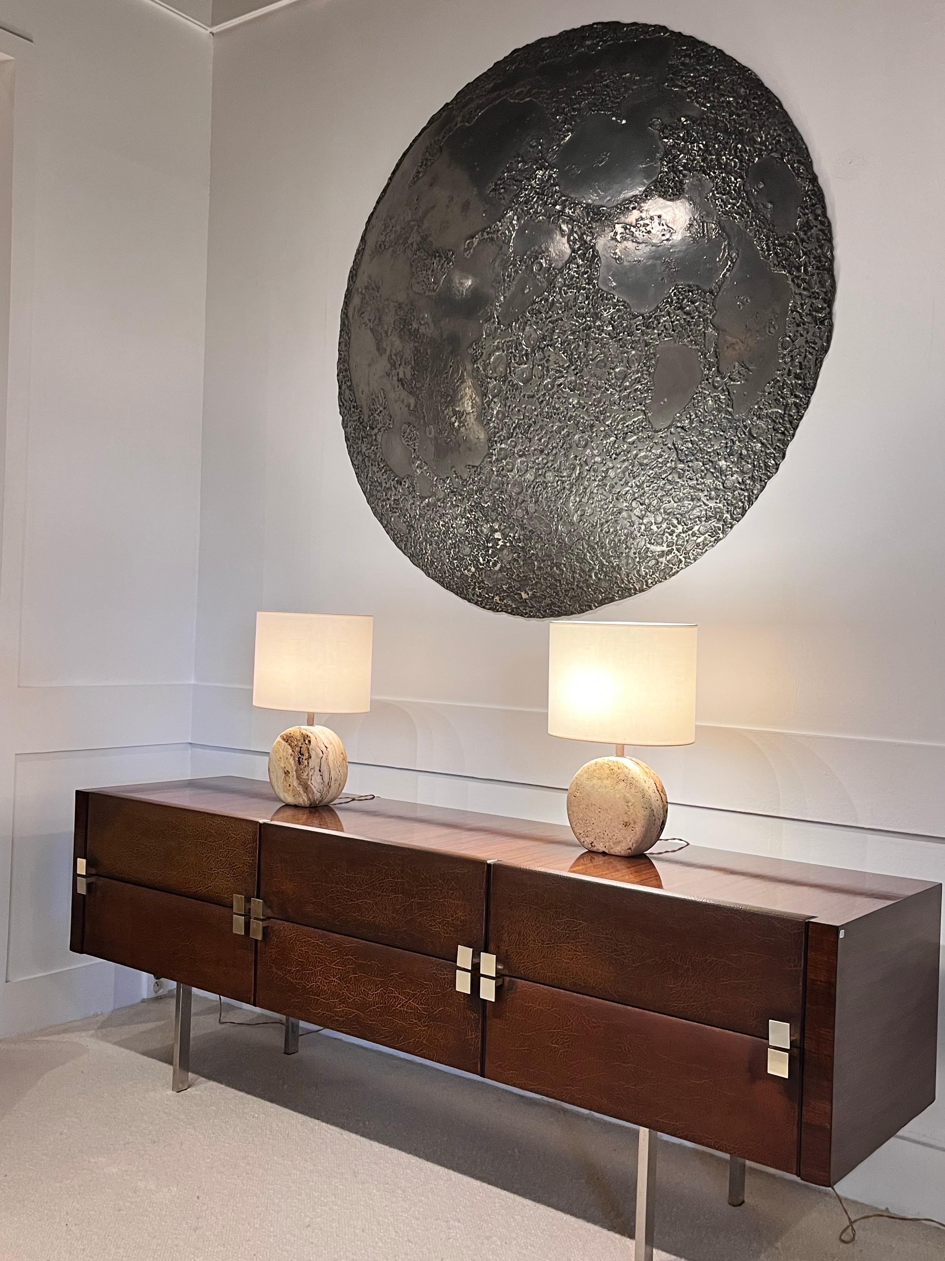 Silver moon wall-mounted sculpture For Sale 6