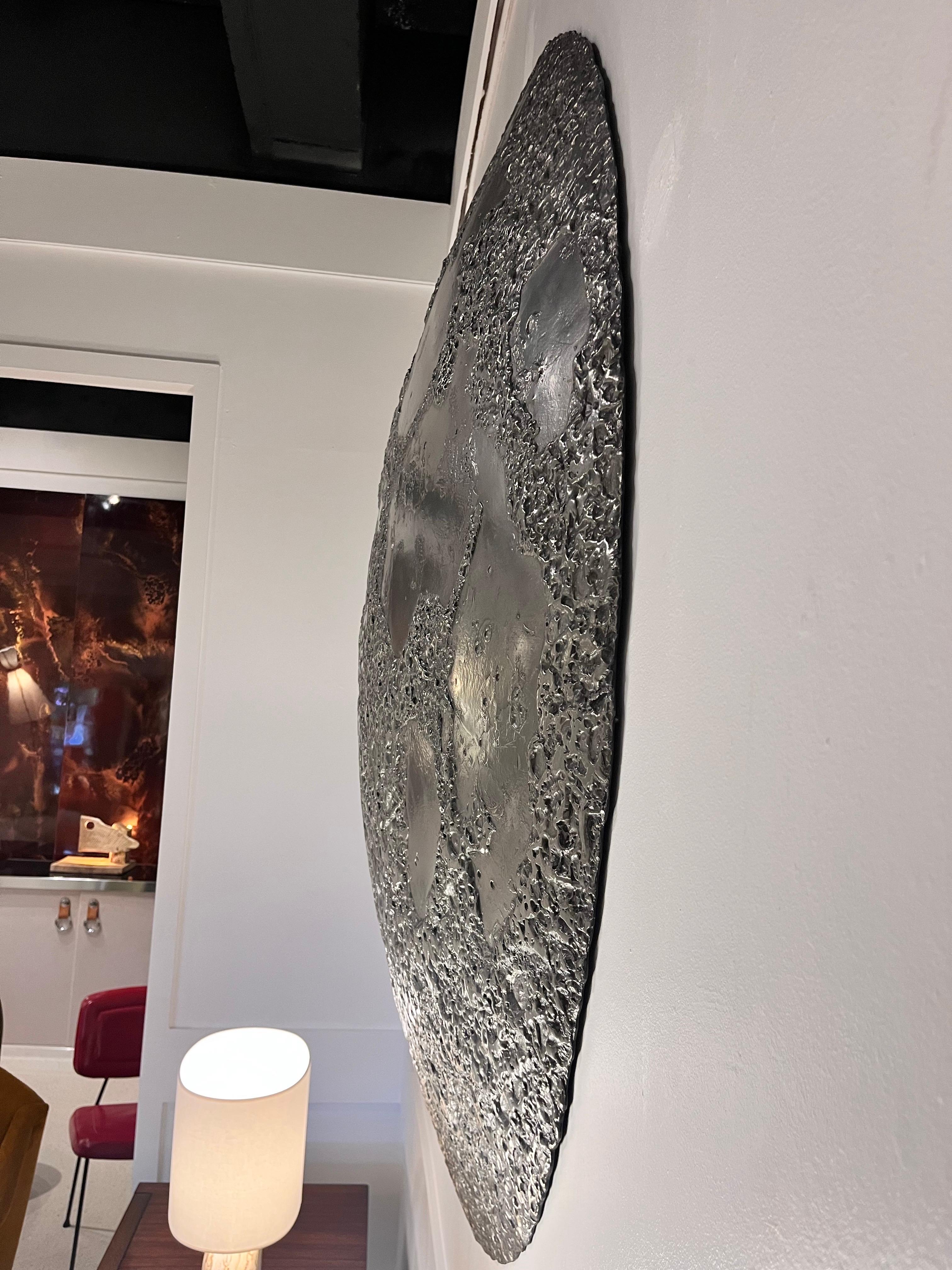 Silver moon wall-mounted sculpture For Sale 7