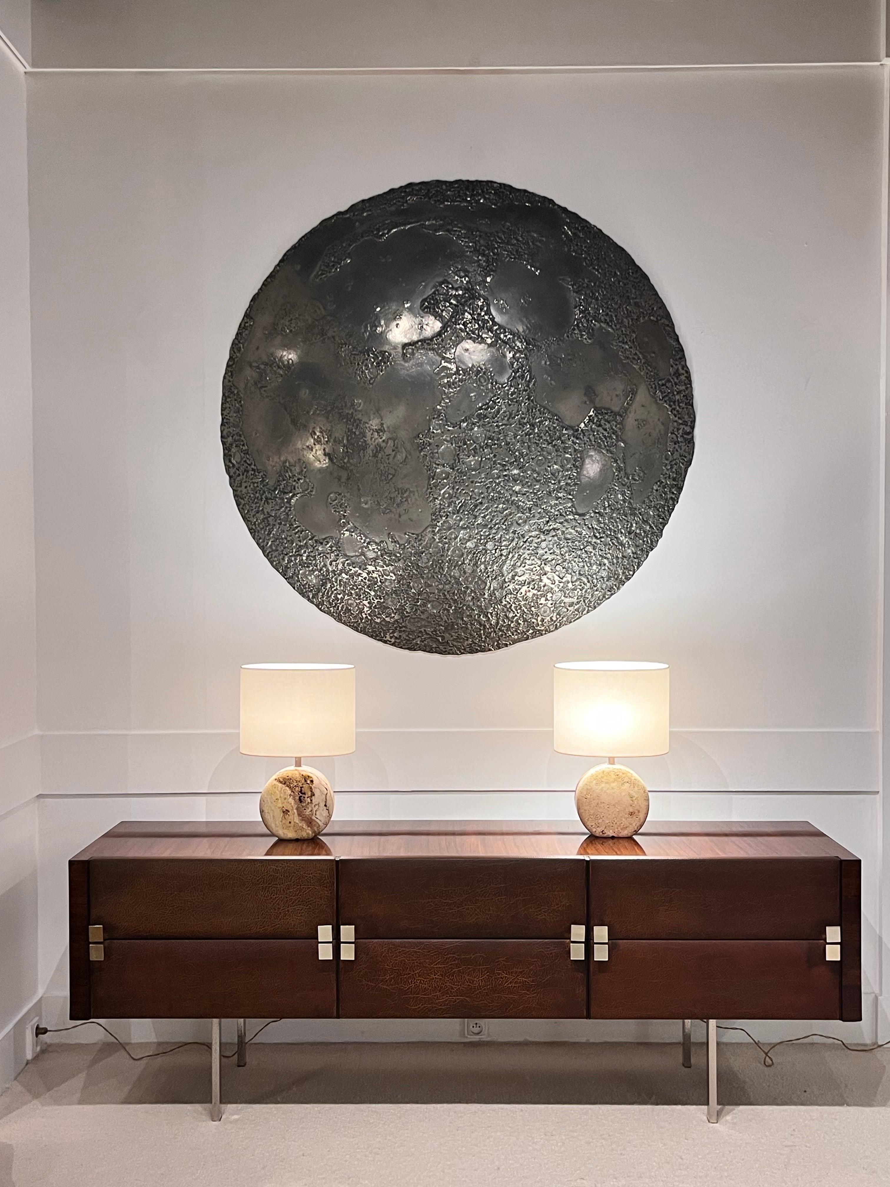 Silver moon wall-mounted sculpture For Sale 8