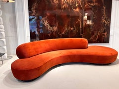 Vladimir Kagan “Serpentine” Sofa in Siena Mohair Velvet, USA, circa 1970