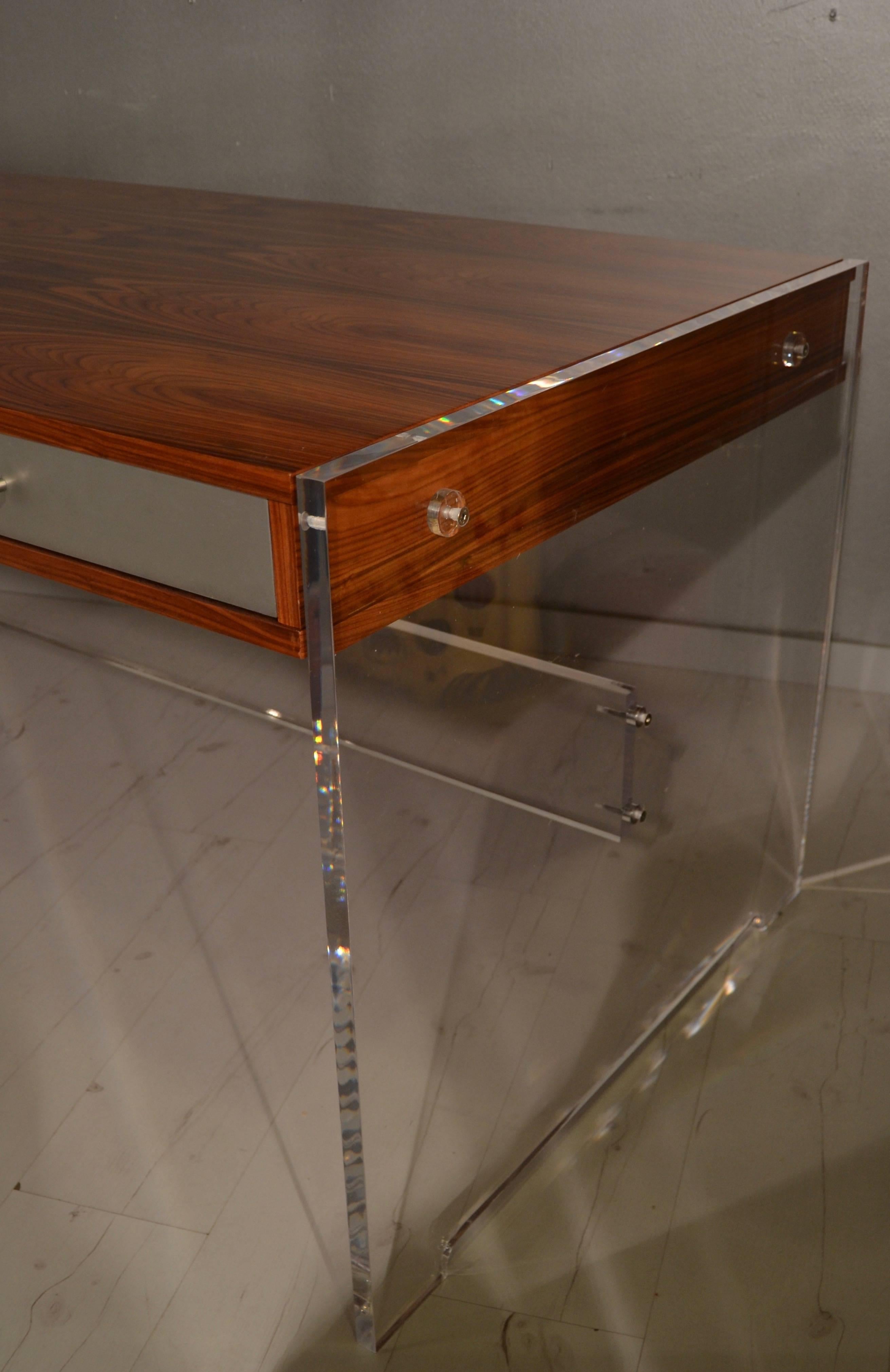 Poul Norreklit Desk in Mahogany and Lucite 1