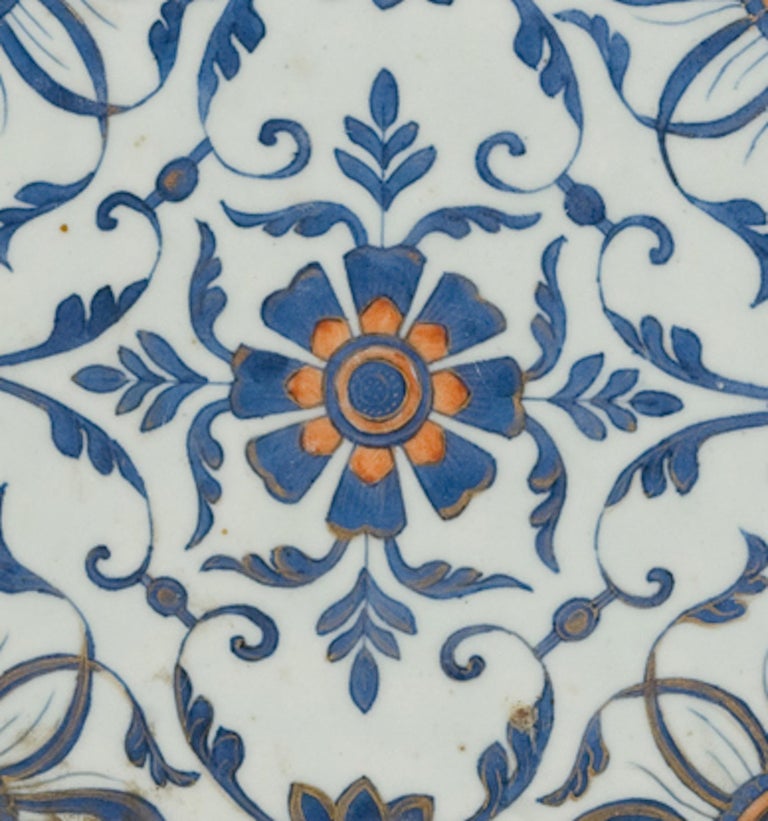 Very Rare Set of Five Chinese Porcelaine Tiles, 18th Century For Sale