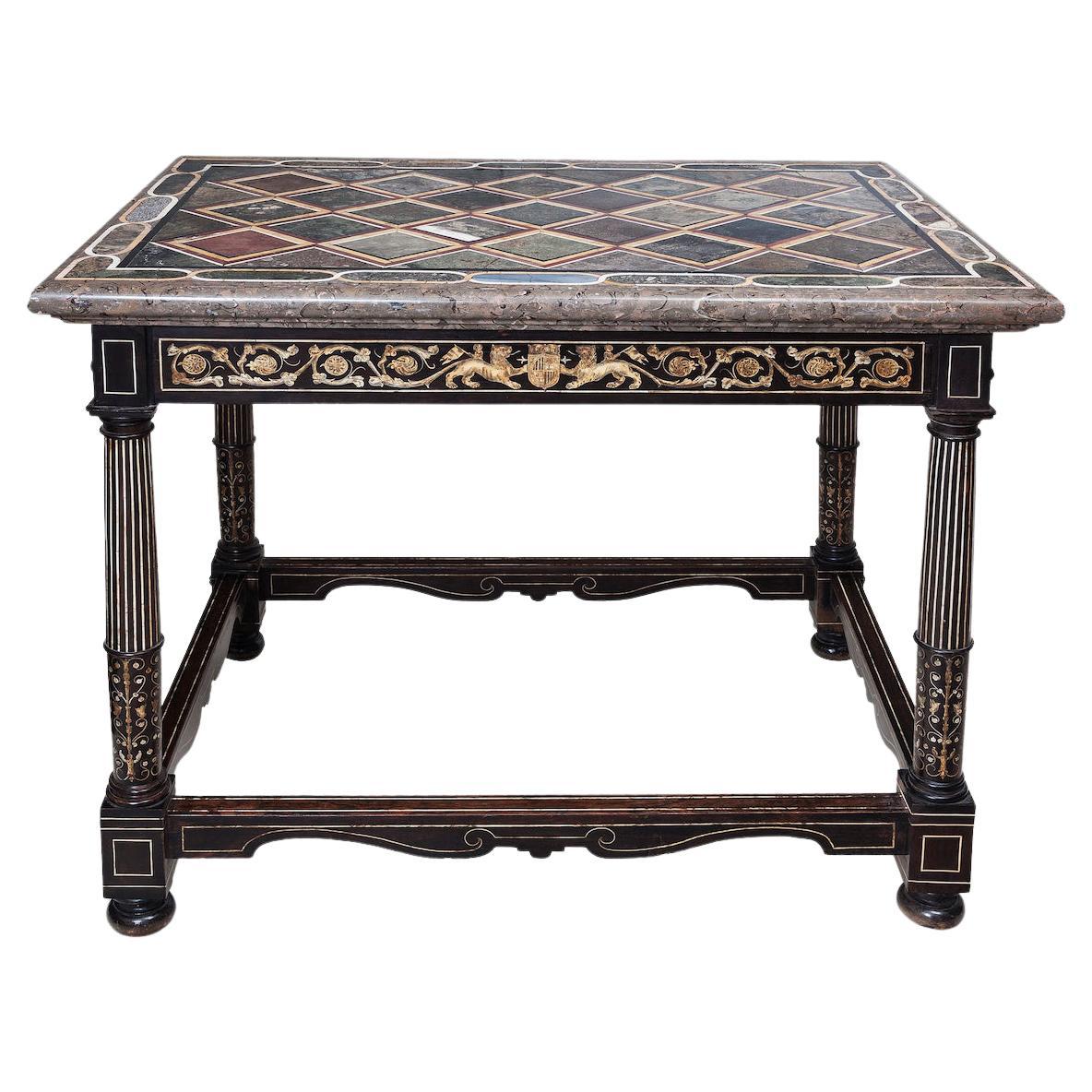Magnificent Italian Centre Table, 18th Century For Sale