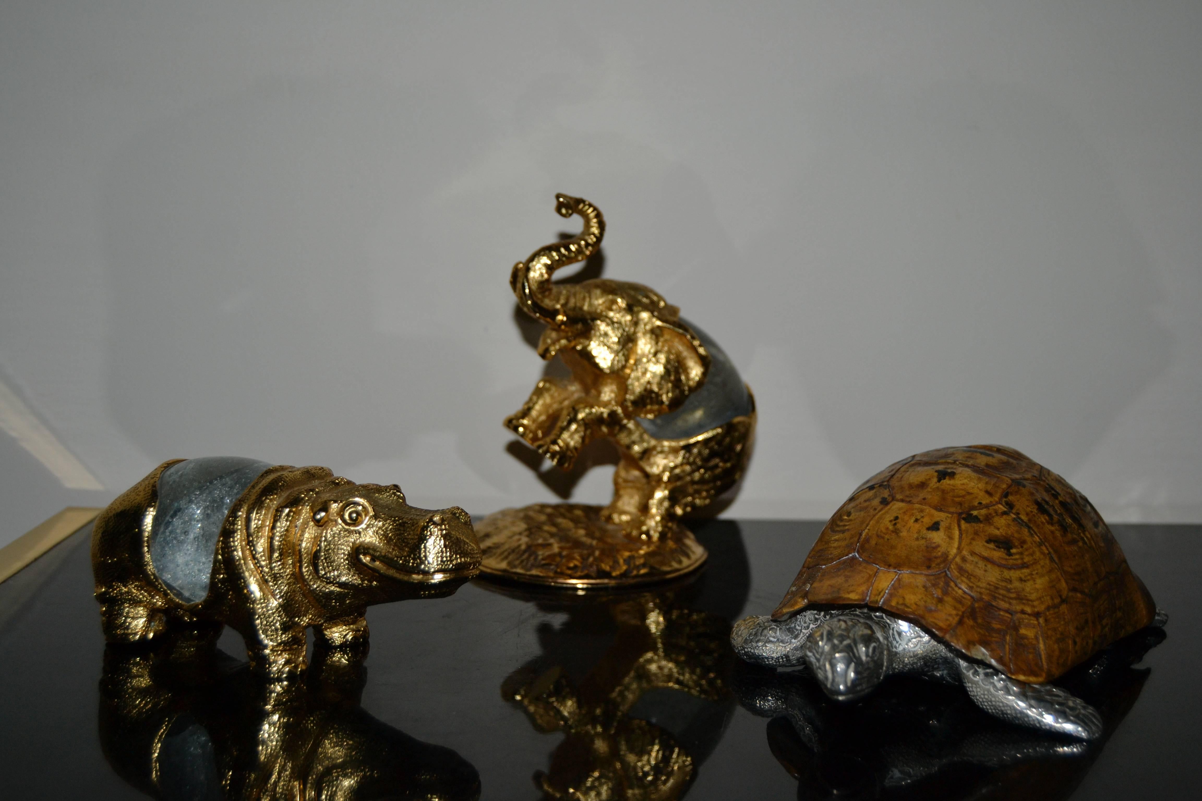 Bronze 1970S Gabriella Crespi Hippopotamus