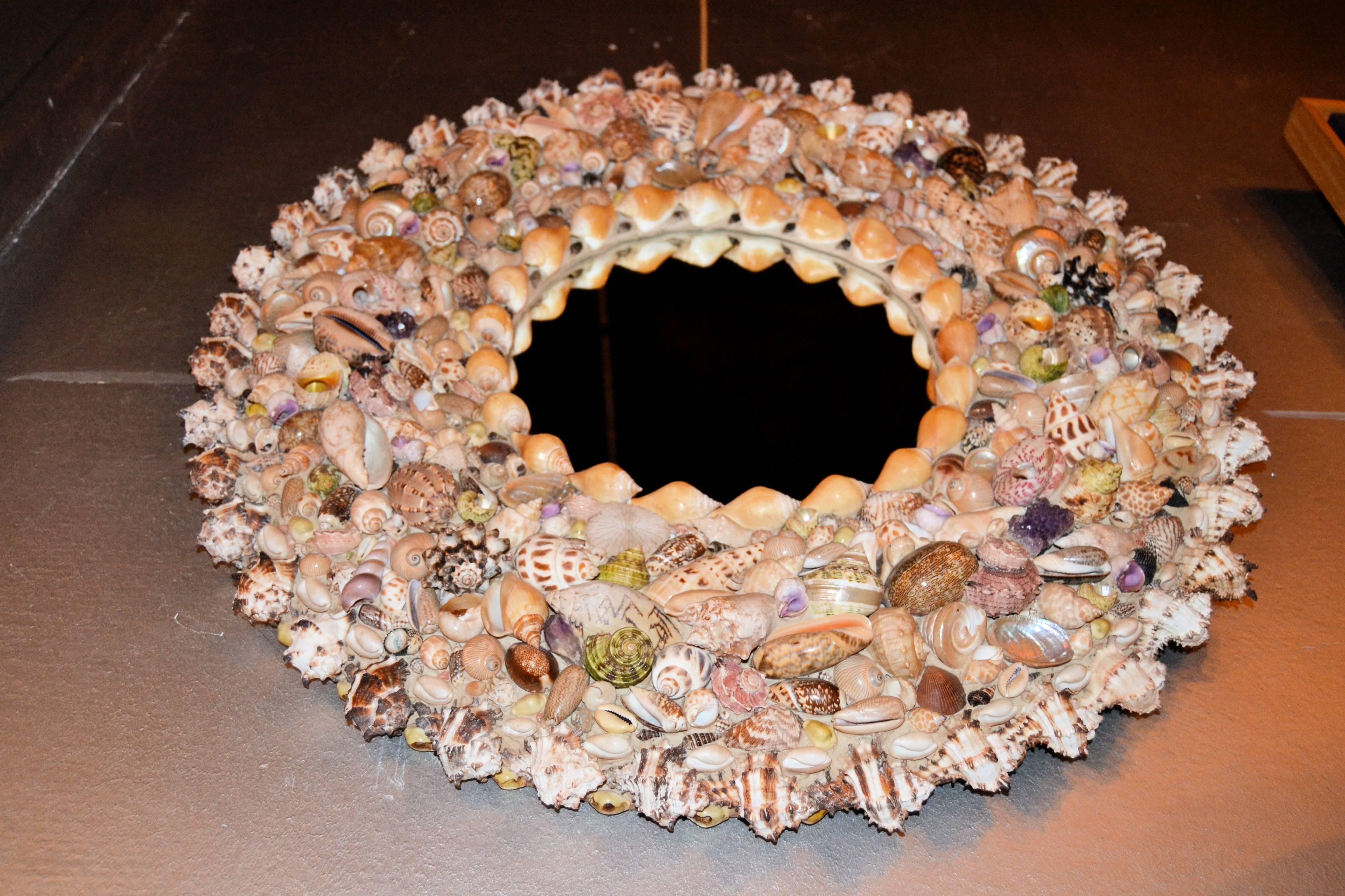 1970s Amethyst and Shell Mirror by Redmile 2