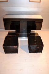 1970s Black Lacquered Italian Bar