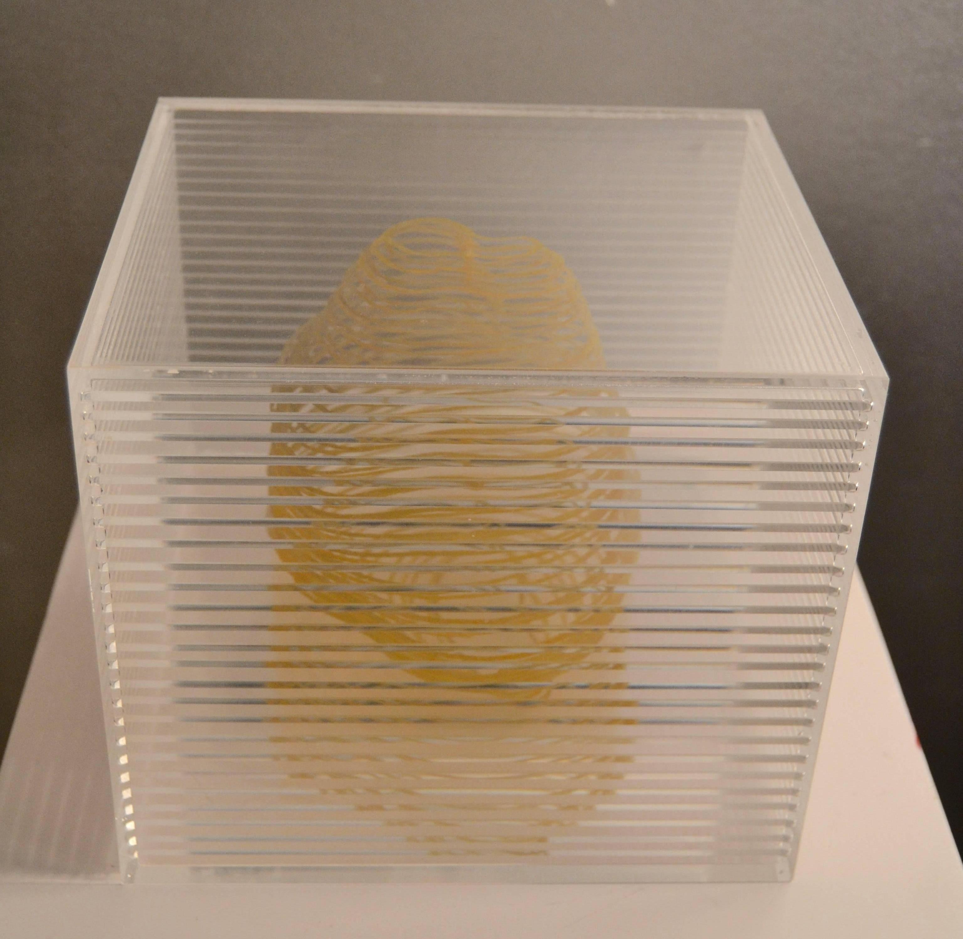 Lucite and Gold Leaf Sculpture by Isabel Alonso Vega 2