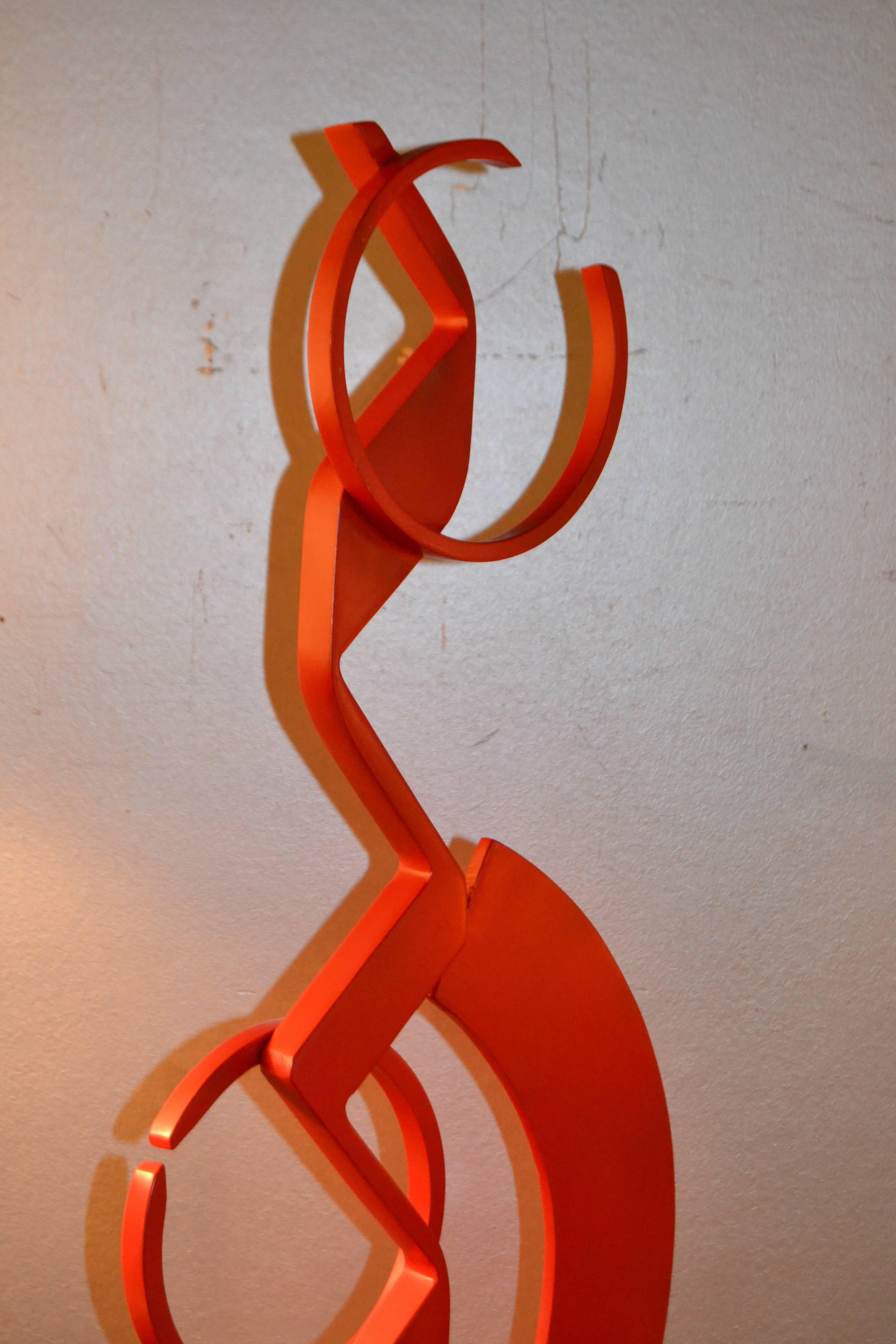 Contemporary Red Steel Sculpture by Caporicci