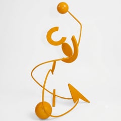 Abstract Yellow Painted Stainless Steel Sculpture by Giancarlo Caporicci, 2005