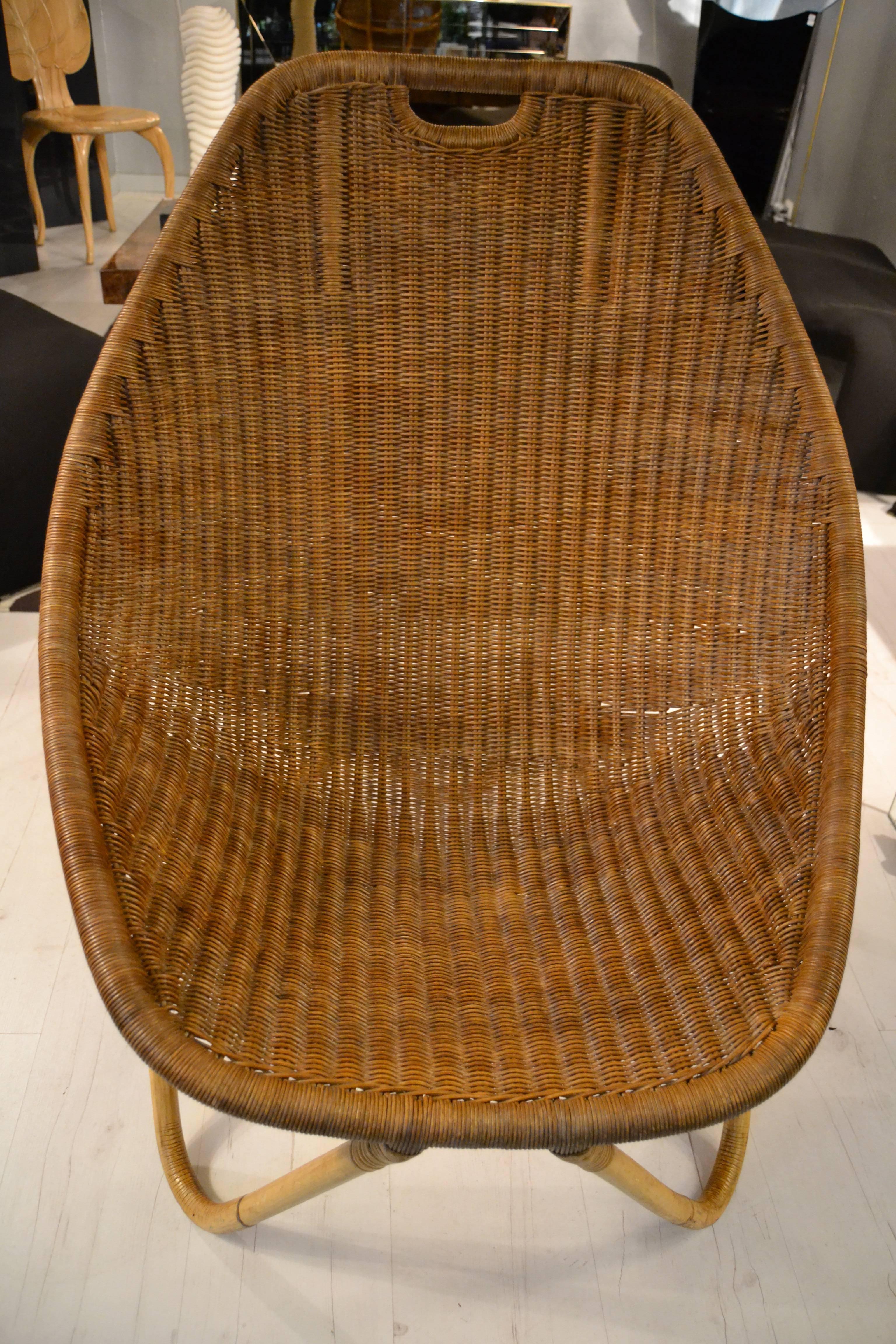 Mid-20th Century 1960s Bamboo and Rattan Chair