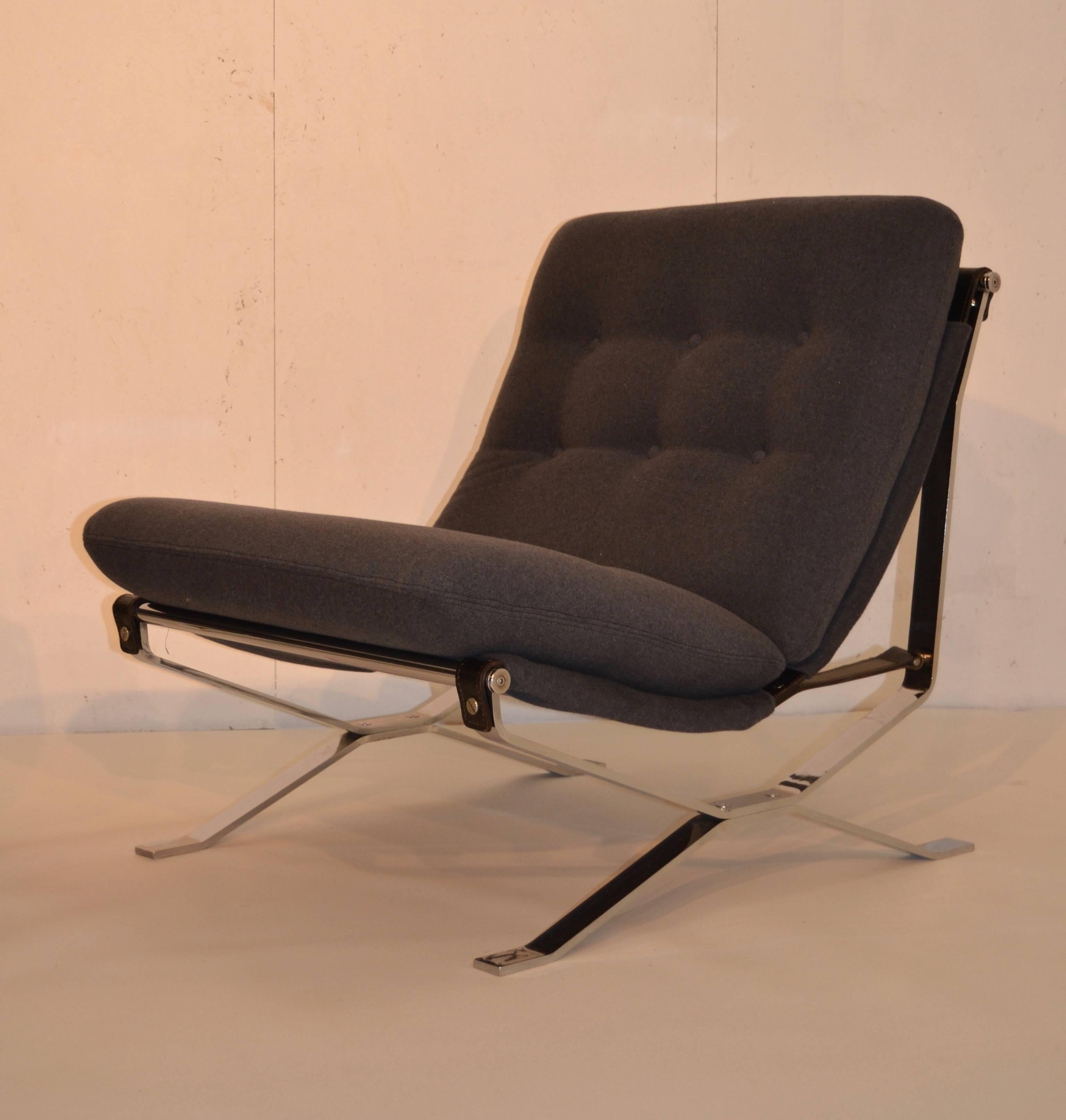 Italian 1969 Pair of Ico Parisi Steel Chairs for MiM