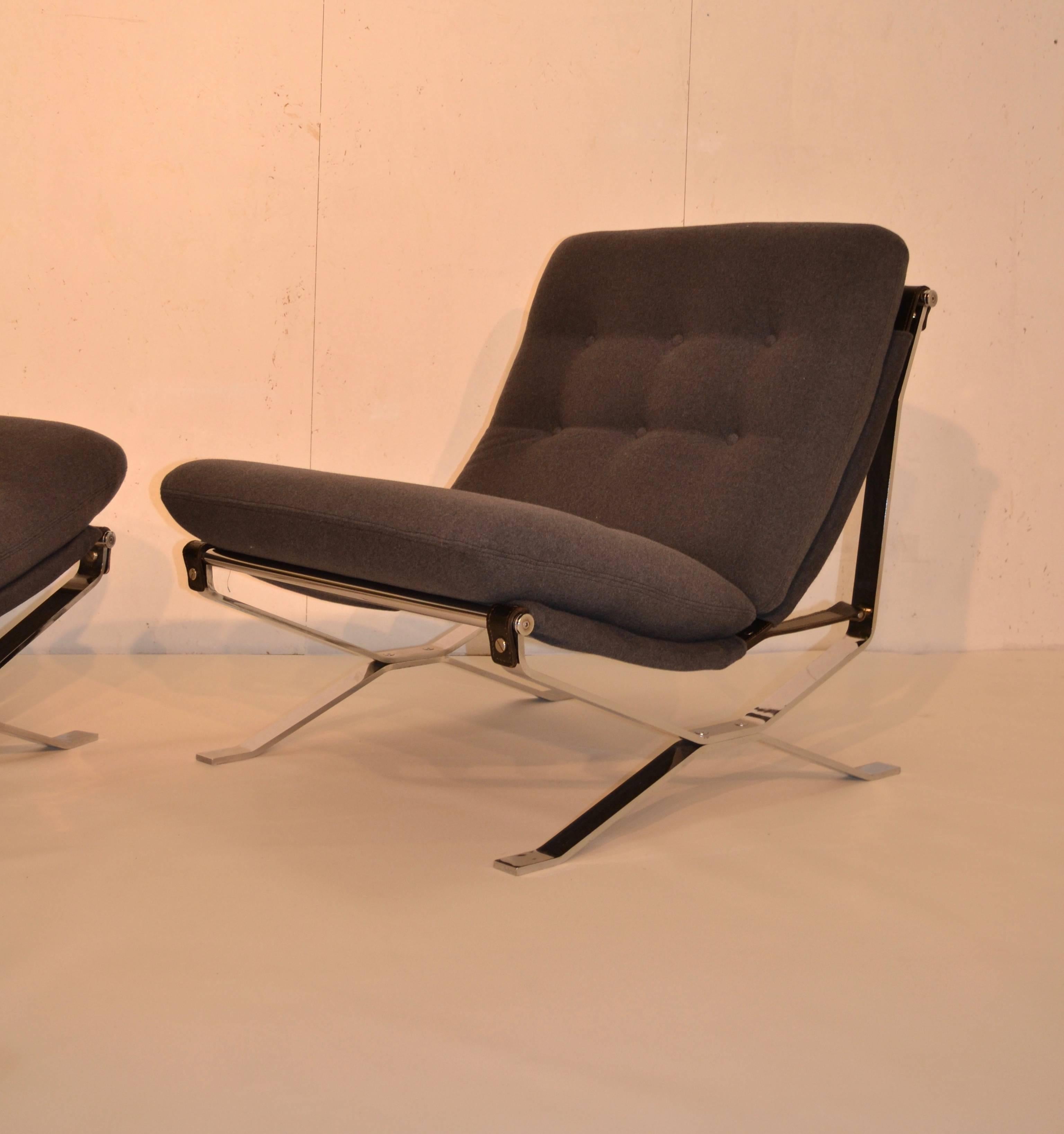 1969 Pair of Ico Parisi Steel Chairs for MiM 1