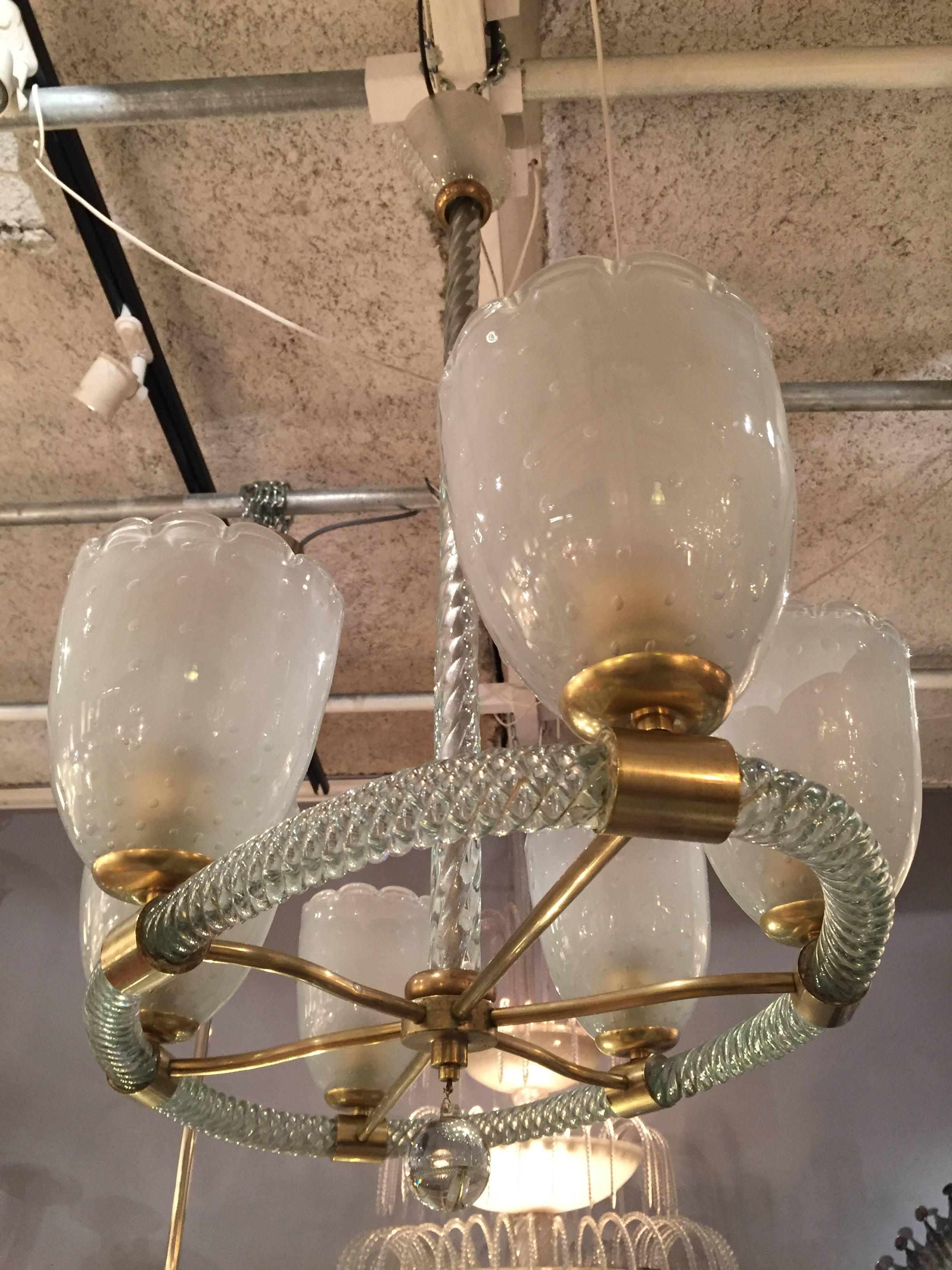 Barovier and Toso Glass Chandelier In Excellent Condition In Saint-Ouen, FR