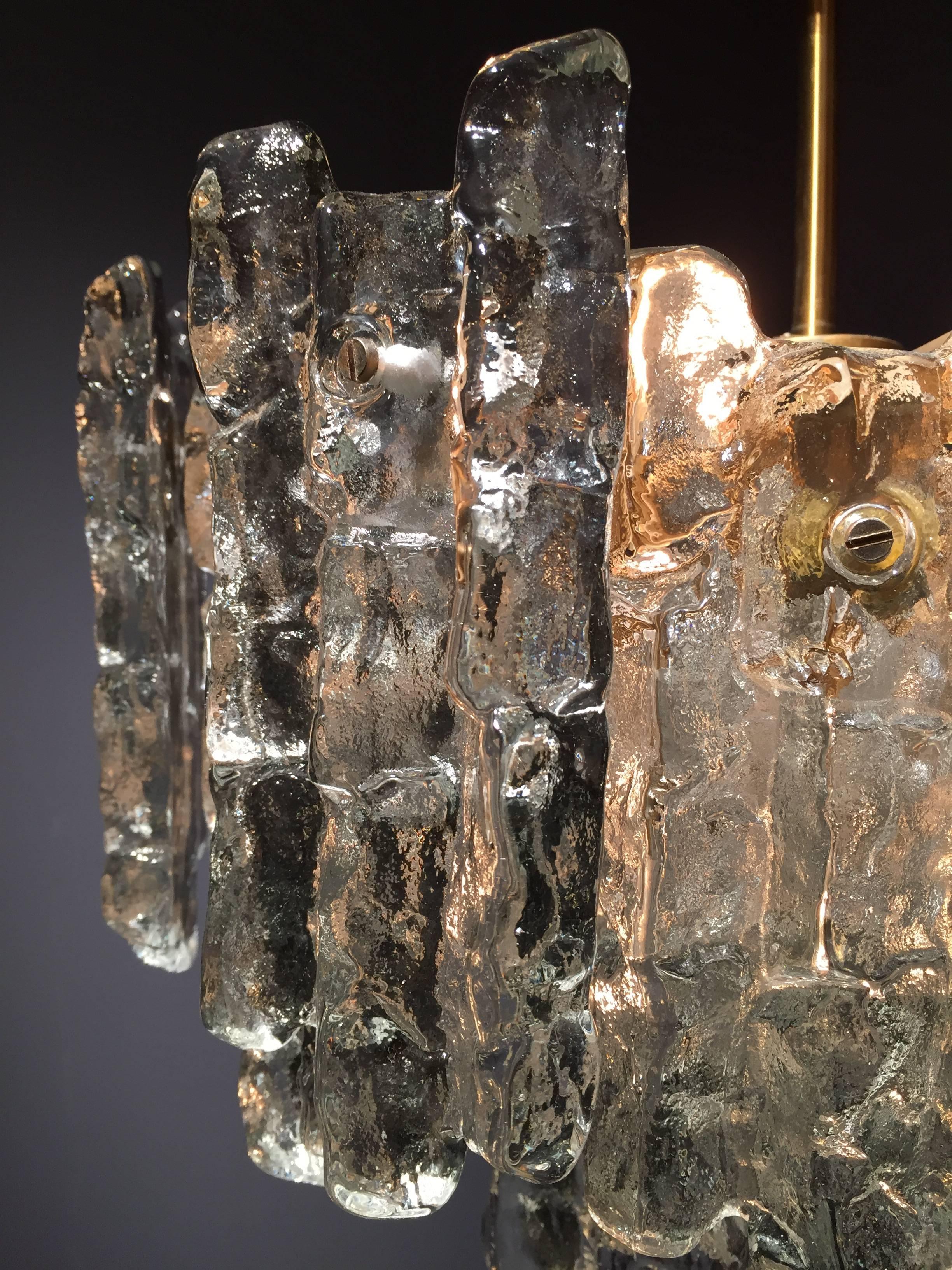 Mid-20th Century Kalmar Ice Glass Chandelier