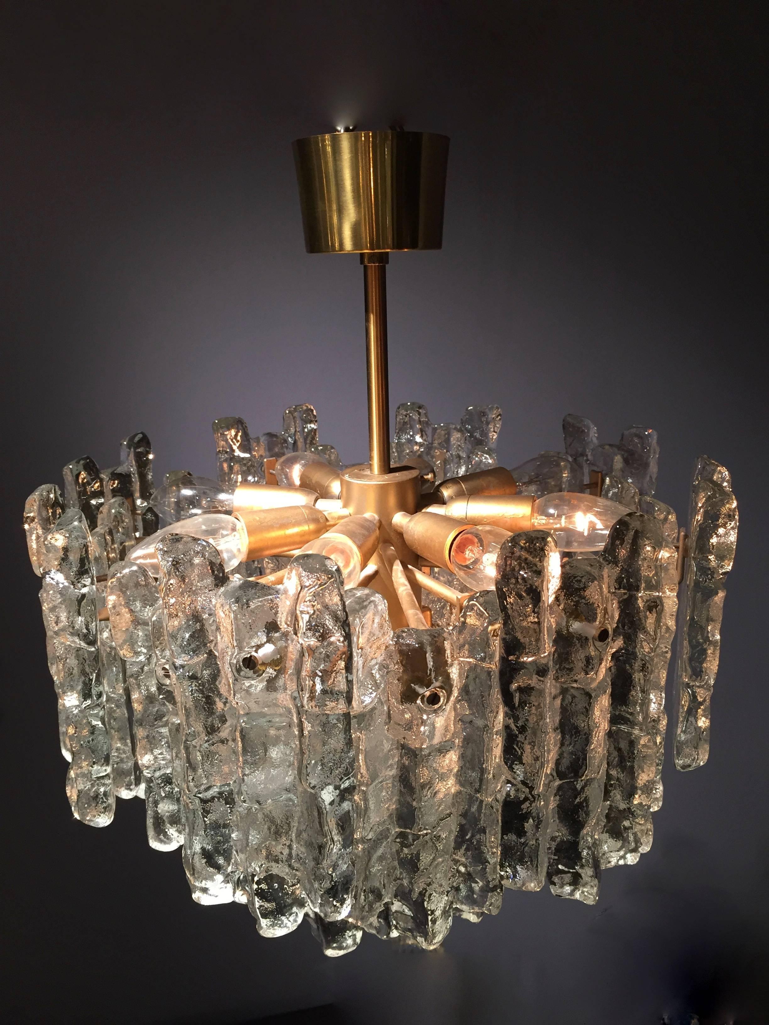 Austrian Kalmar Ice Glass Chandelier