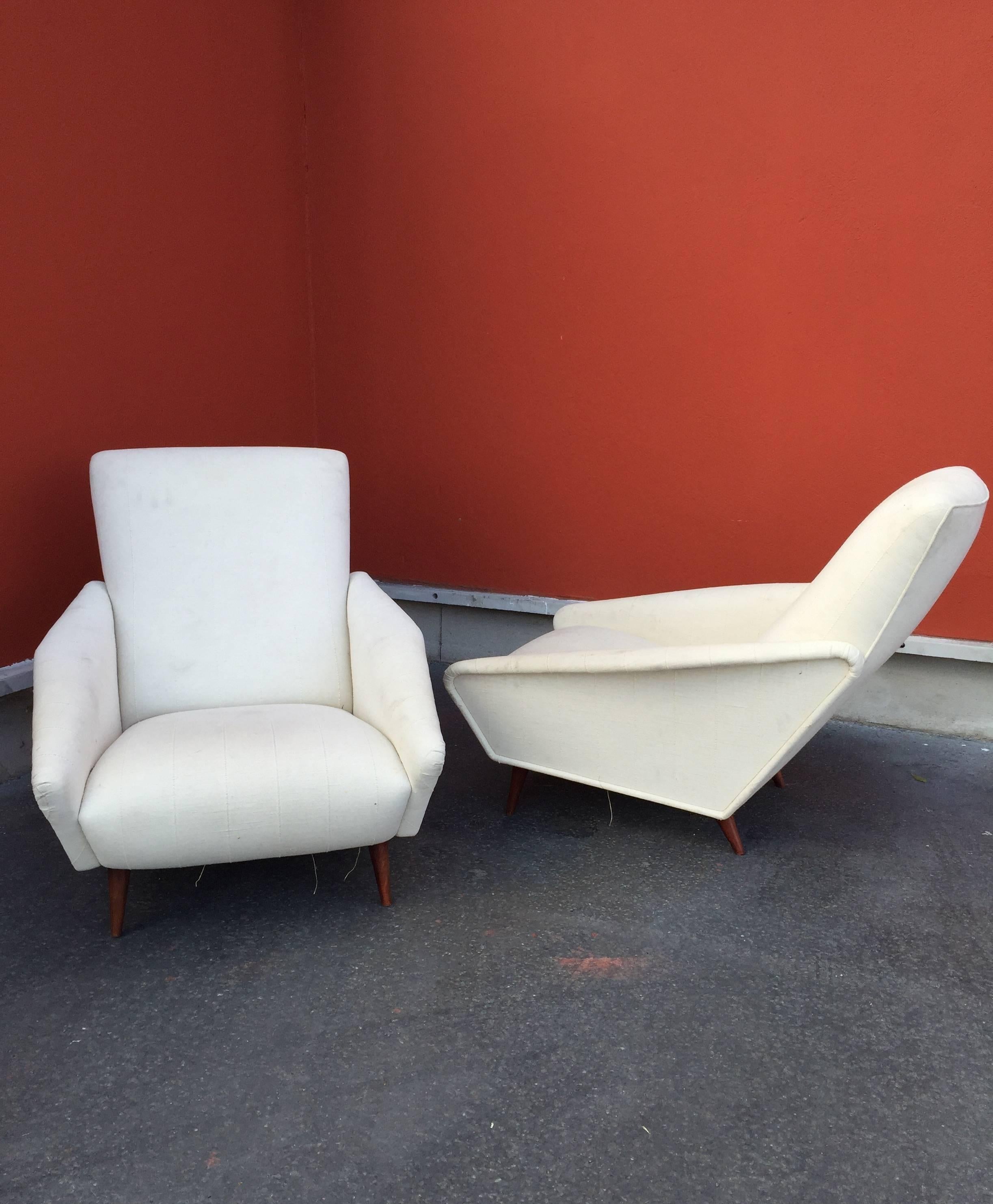Gio Ponti Pair of Distex Armchairs In Good Condition In Saint-Ouen, FR