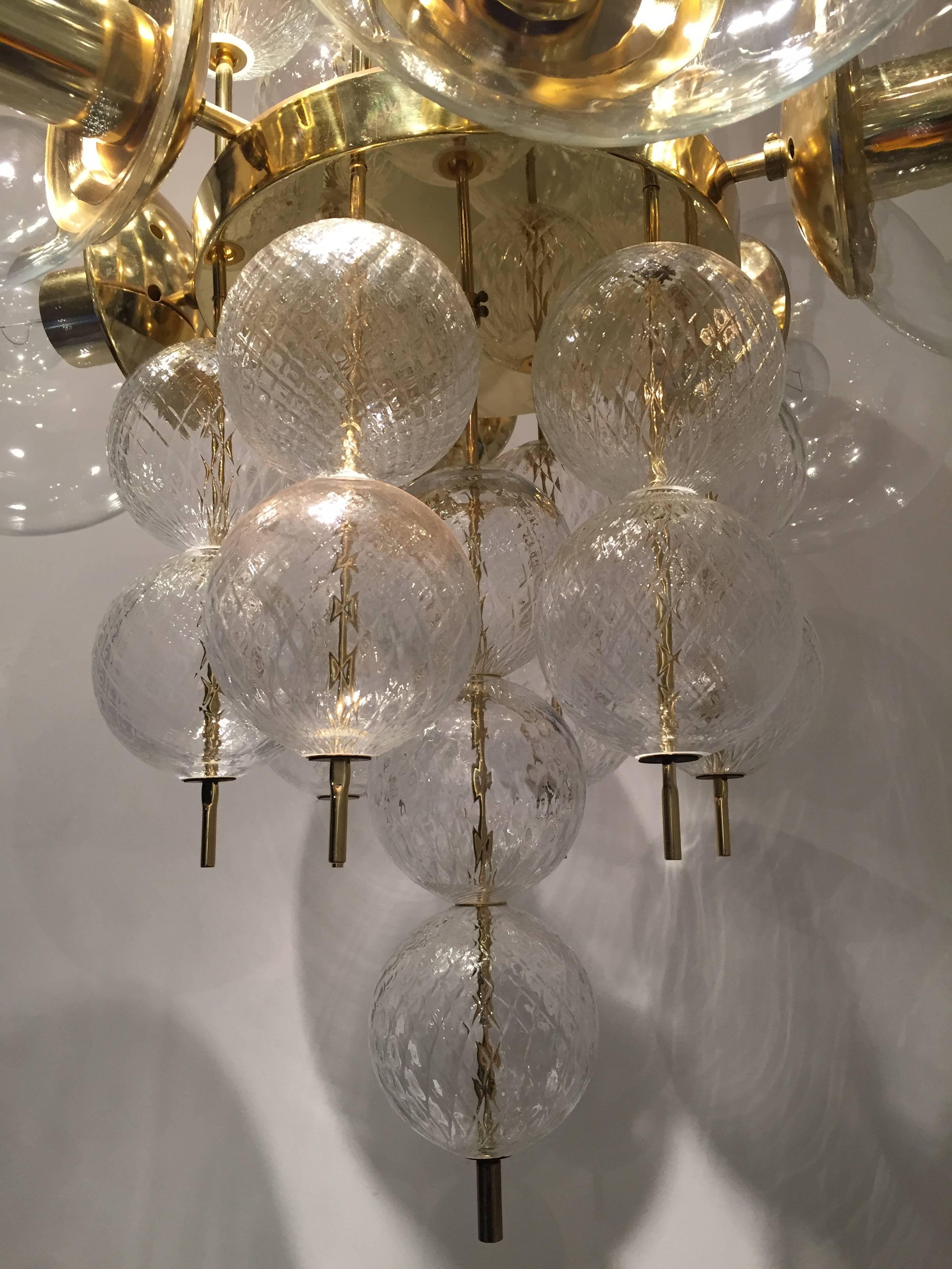 Brass Pair of Kamenicky Senov Chandeliers