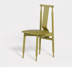 Silla de comedor de cuero «Lierna», diseñada por Achille Pier Giacomo Castiglioni para Meritalia