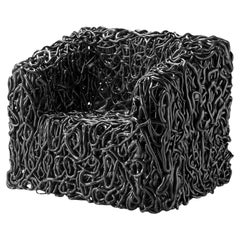 Meritalia Senzafine Polyurethane Indoor Outdoor Armchair by Gaetano Pesce Black