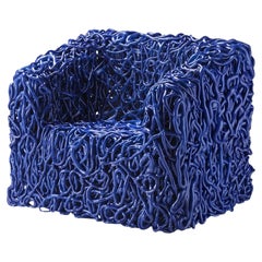 Meritalia Senzafine Polyurethane Indoor Outdoor Armchair by Gaetano Pesce - Blue