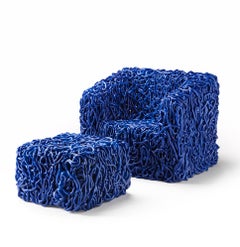 Pouf Meritalia Senzafine per interni ed esterni di Gaetano Pesce - Blu