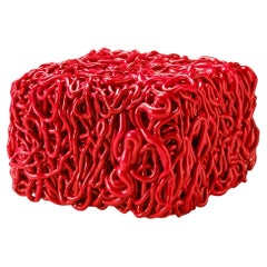 Meritalia Senzafine Indoor Outdoor Ottoman / Pouf by Gaetano Pesce - Red