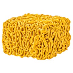 Meritalia Senzafine Indoor Outdoor Ottoman / Pouf by Gaetano Pesce - Yellow