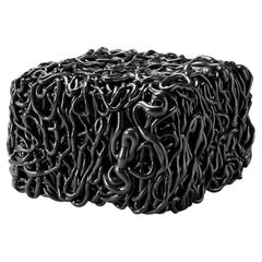 Meritalia Senzafine Indoor Outdoor Ottoman / Pouf by Gaetano Pesce - Black