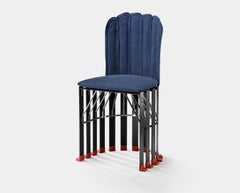 Silla auxiliar y de comedor «La Pagnottina» de Meritalia, diseñada por Gaetano Pesce - Azul