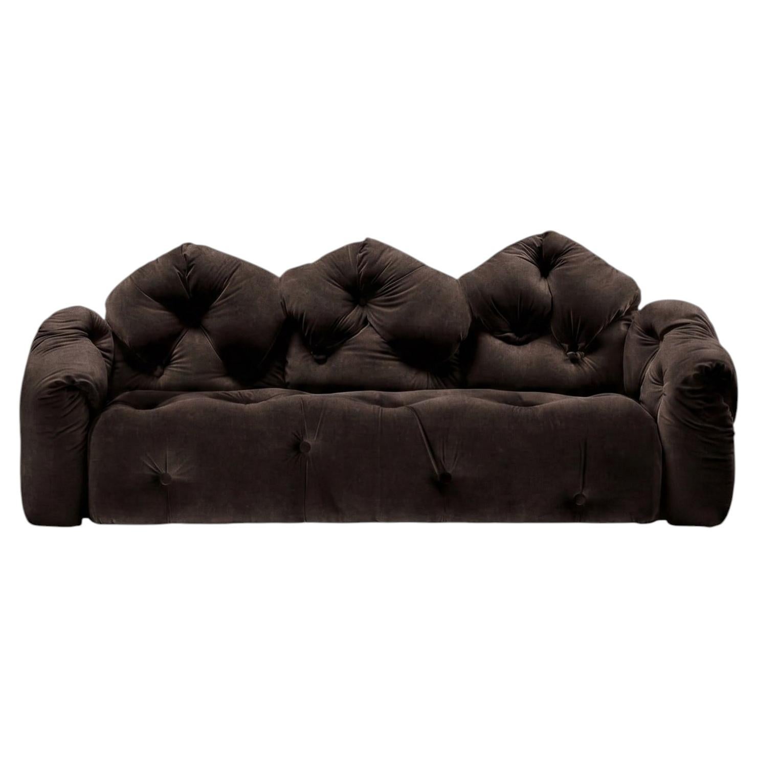 Gaetano Pesce for Meritalia "Sofà Michetta 280" Italian Sculptural Sofa - Brown For Sale