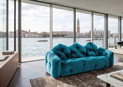 Gaetano Pesce for Meritalia "Sofà Michetta 280" Italian Sculptural Sofa - Cyan