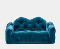 Gaetano Pesce for Meritalia "Sofà Michetta 210" Italian Sculptural Sofa - Cyan