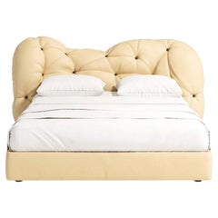 Gaetano Pesce for Meritalia "Nubola Bed" Italian Salt Leather Tufted Double Bed