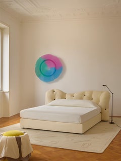 Gaetano Pesce for Meritalia "Nubola Bed" Italian Salt Leather Tufted Double Bed