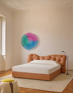 Gaetano Pesce for Meritalia "Nubola Bed" Terracotta Leather Tufted Double Bed