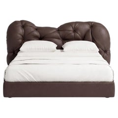 Gaetano Pesce for Meritalia "Nubola Bed" Italian Wine Leather Tufted Double Bed