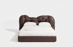Gaetano Pesce for Meritalia "Nubola Bed" Italian Wine Leather Tufted Double Bed