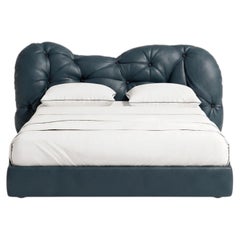 Gaetano Pesce for Meritalia "Nubola Bed" Italian Fiord Leather Tufted Double Bed