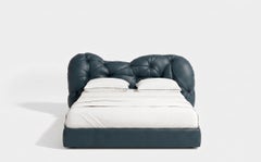 Gaetano Pesce for Meritalia "Nubola Bed" Italian Fiord Leather Tufted Double Bed